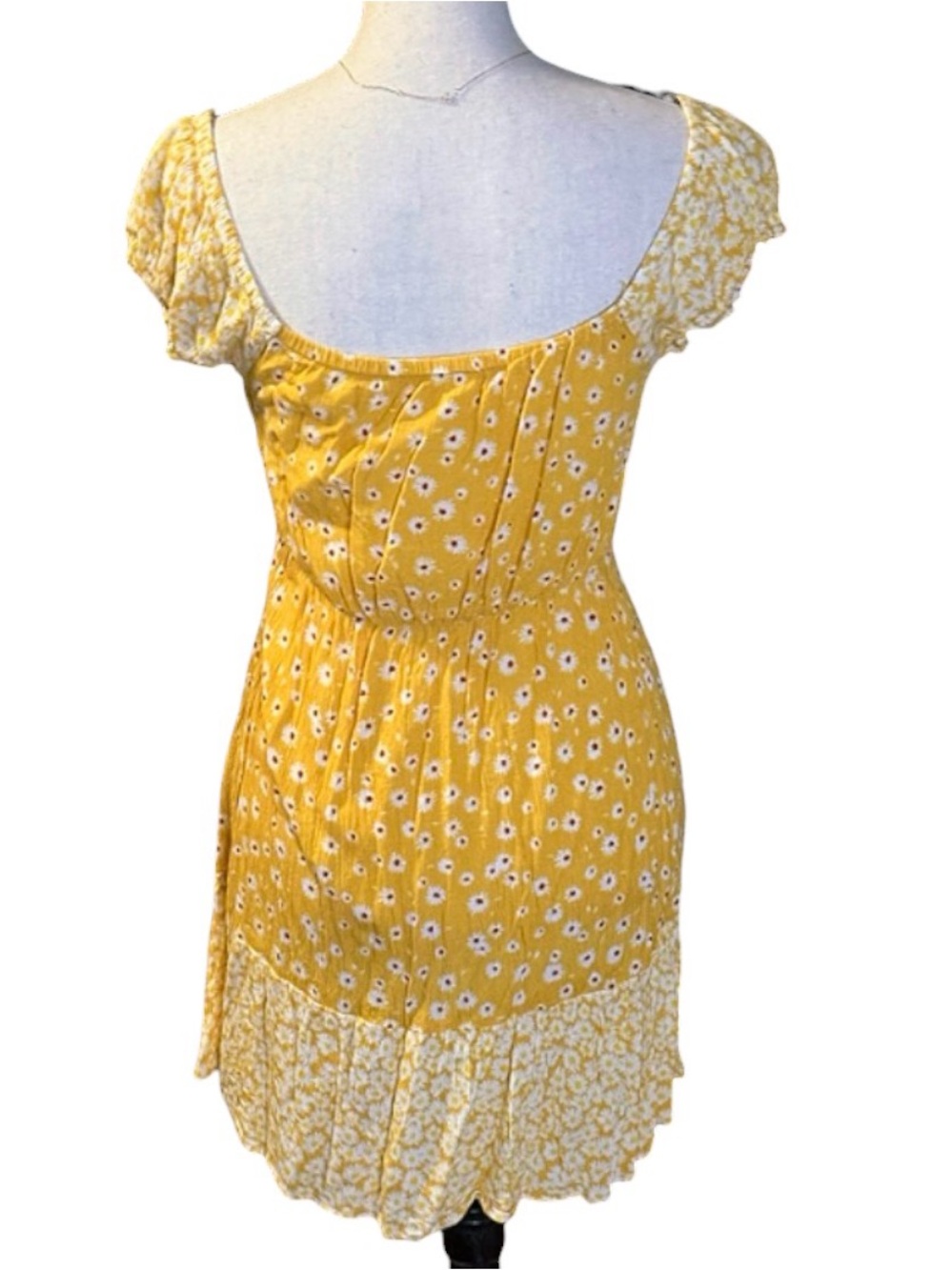 Derek heart Rare Y2k floral Daisy Tie-Front Mini Sun Dress size small - Picture 4 of 7